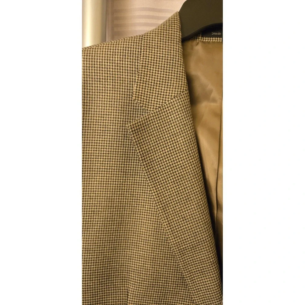 CHAPS Mens 46R Brown Houndstooth Soft Blazer Sport Coat Suit Jacket‎